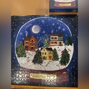 Charming Winter Night Puzzle with Festive Houses 500 piece